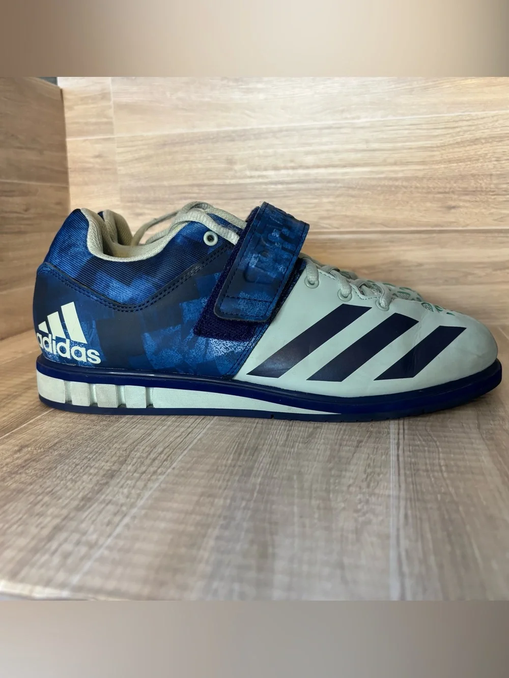Adidas Men's Powerlift 3 Vapor Green/Blue Weightlifting Shoes BB3075